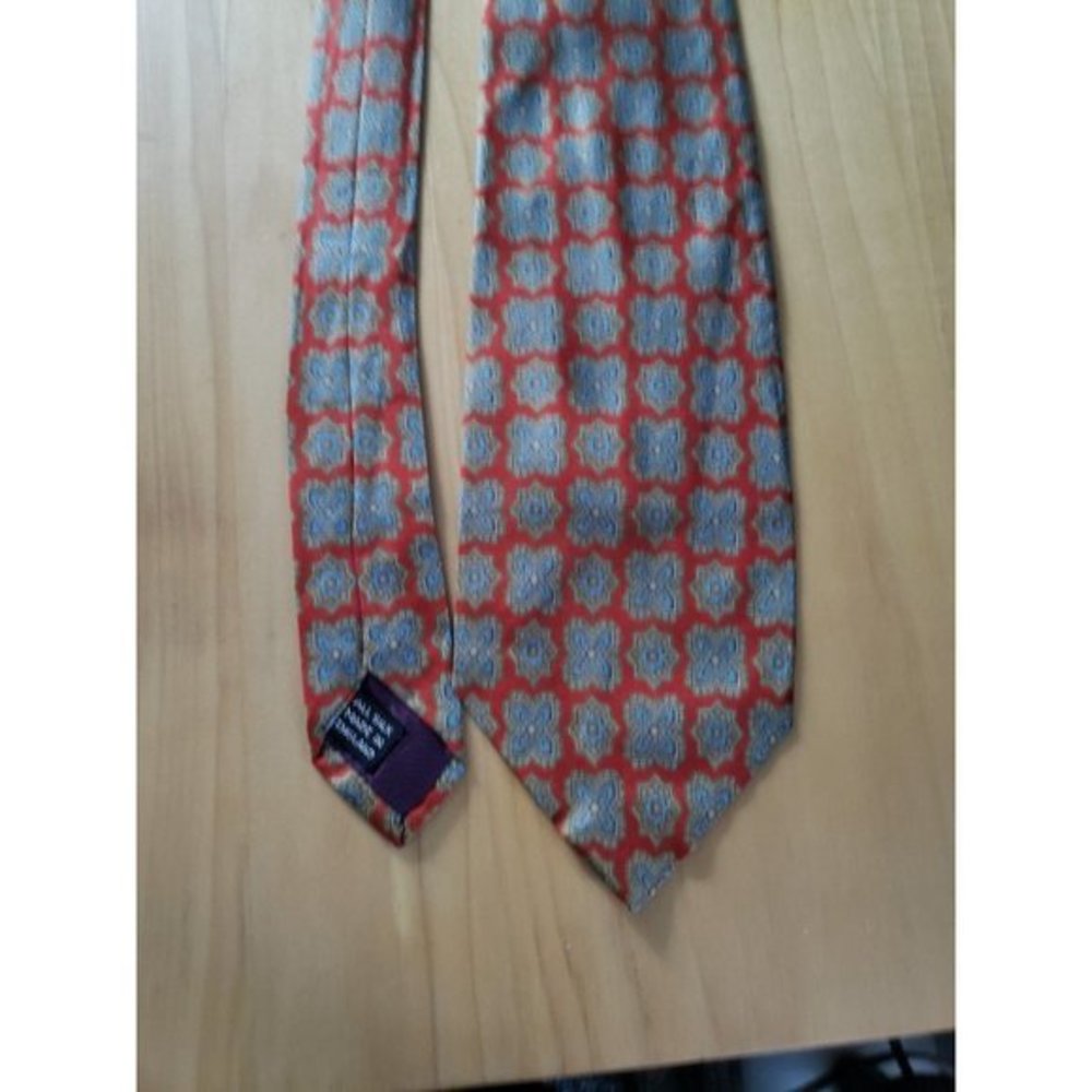 Vintage 80s/90s Orange and Blue Silk Tie